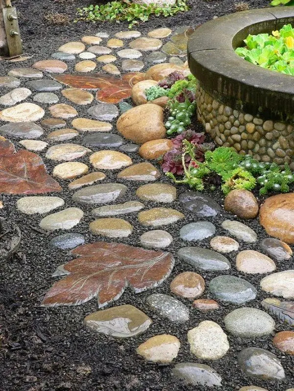 Stone Walking Pathway in garden