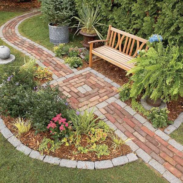 garden path made with bricks