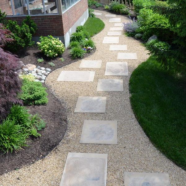 concrete pathway in the garden